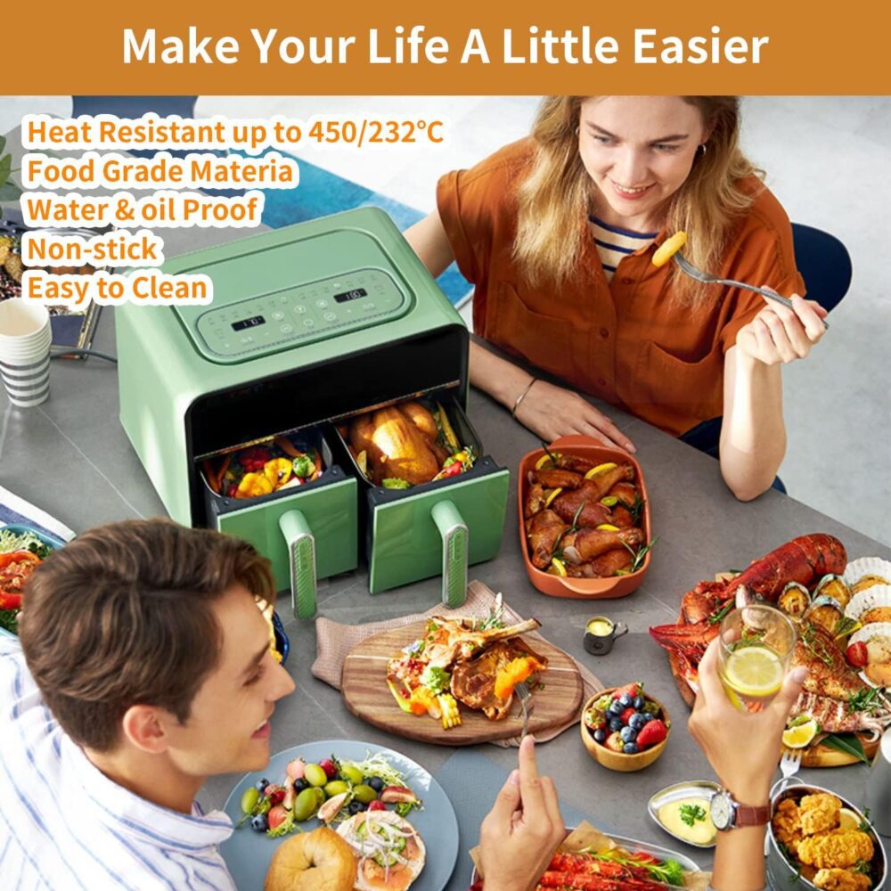 Ninja Air Fryer Forros descartáveis, forros Ninja Dual Air F... | É bom mesmo? Descubra antes de comprar - Image 2