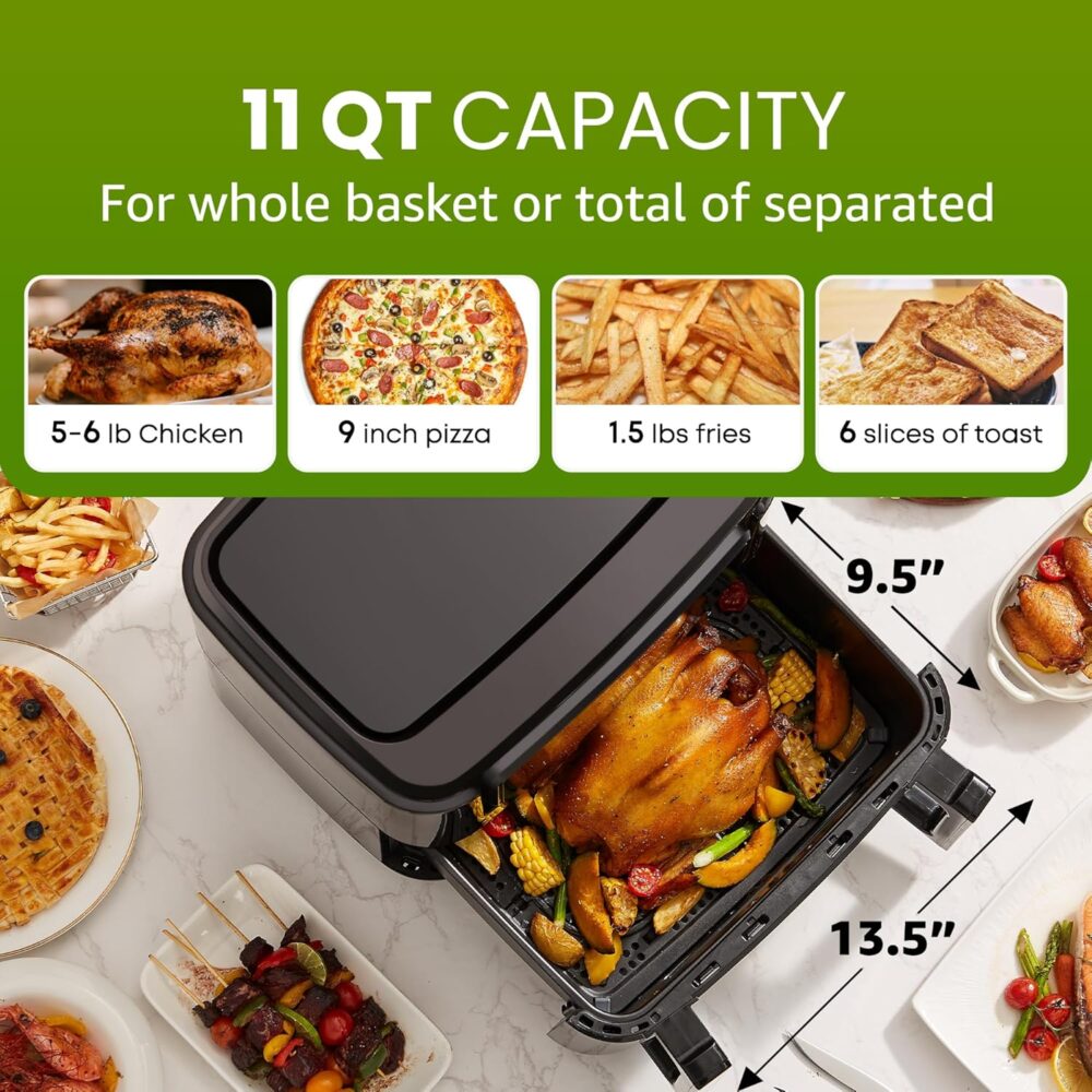 Elite Gourmet EAF1055D Forno fritadeira de ar de zona dupla,... | É bom mesmo? Descubra antes de comprar - Image 5