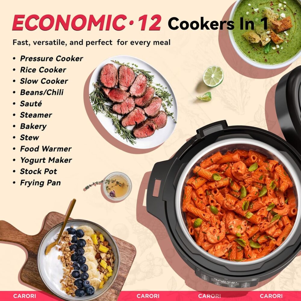 carori Panela De Pressão Elétrica Carori 1200W 12 Em 1, 8 Qt... - Image 2