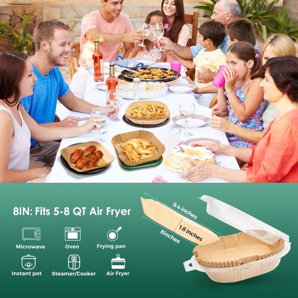 Forros de papel Air Fryer, 200 peças de forros de fritadeira... | É bom mesmo? Descubra antes de comprar - Image 2