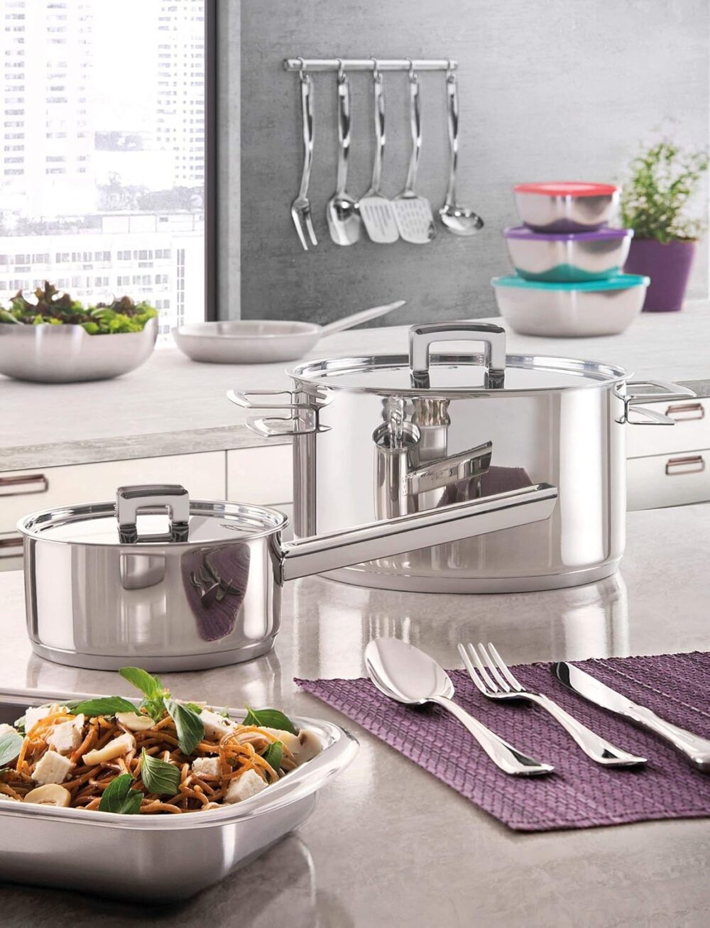Caçarola Funda Fundo Triplo com Tampa Plana Tramontina Inox,... - Image 6