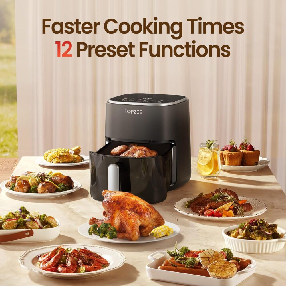 TOPZEE Air Fryer 12 em 1 com grande capacidade de 5,5 QT, fr... | É bom mesmo? Descubra antes de comprar - Image 4