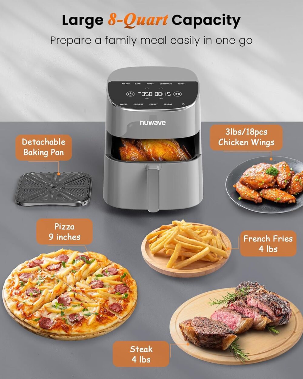 Nuwave Brio Plus Air Fryer 8 Qt, novo e melhorado, livre de ... | É bom mesmo? Descubra antes de comprar - Image 6