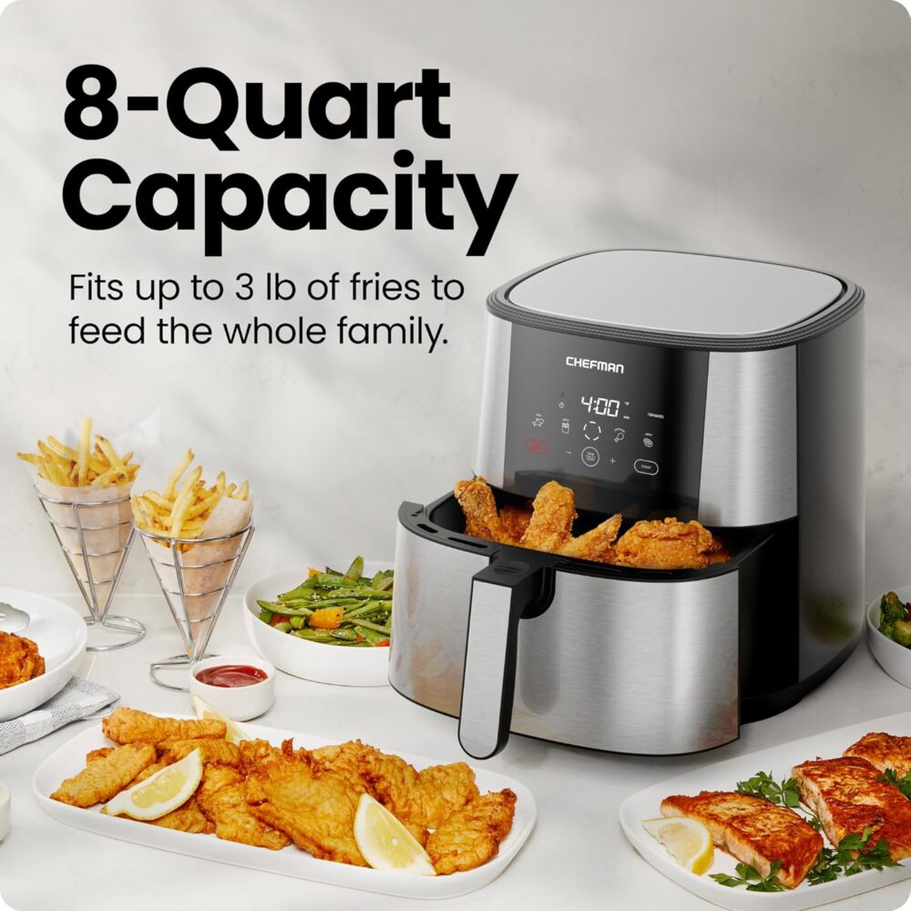 Chefman Fritadeira TurboFry® Touch Air Fry®, tamanho GG de 8... | É bom mesmo? Descubra antes de comprar - Image 3