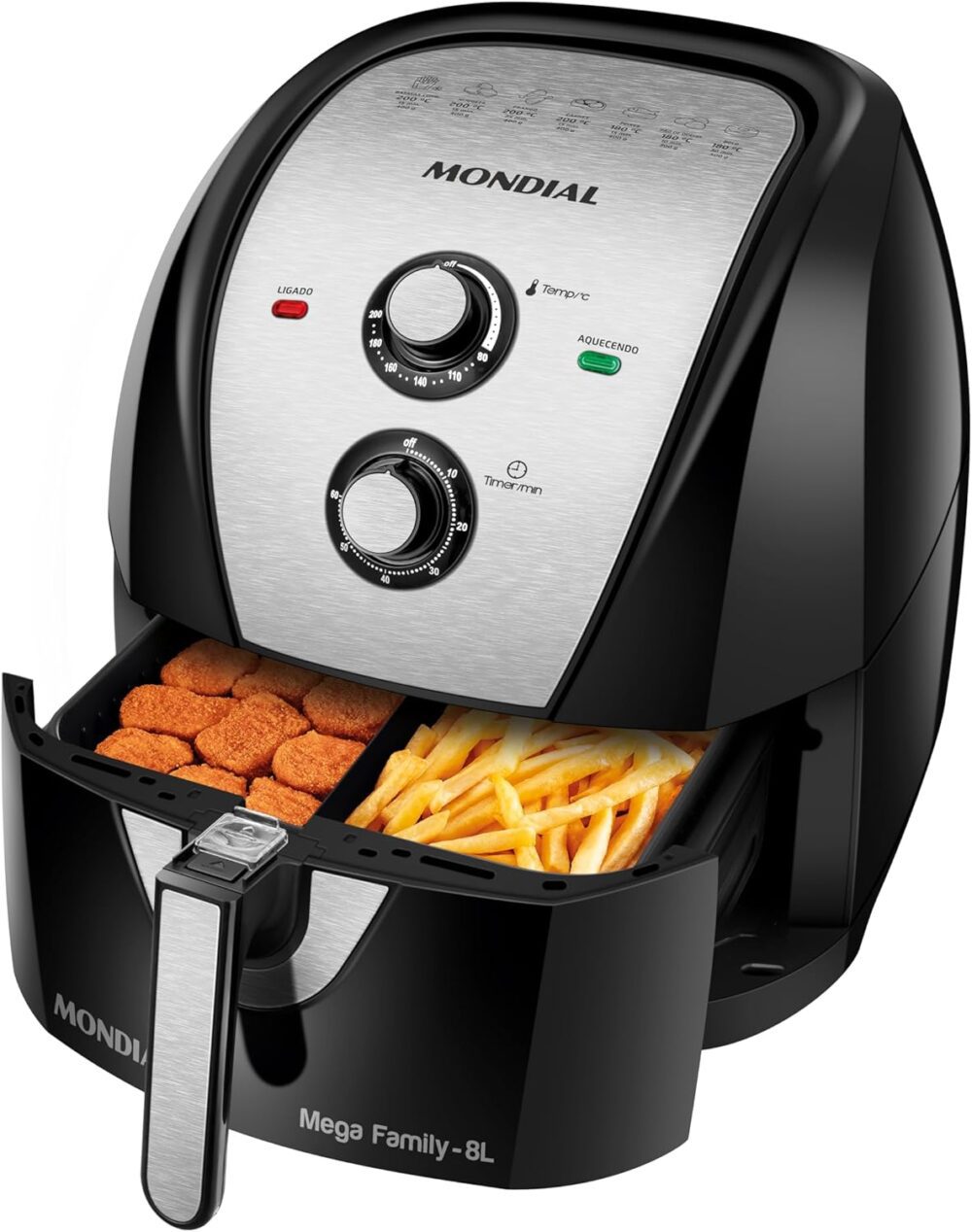 Fritadeira Sem Óleo Air Fryer 8L, Mondial, Preto/Inox, 1900W... | É bom mesmo? Descubra antes de comprar