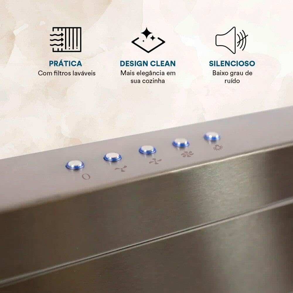 Coifa e Depurador de Ilha Eos 90cm Chef Gourmet em Inox Tipo... - Image 5