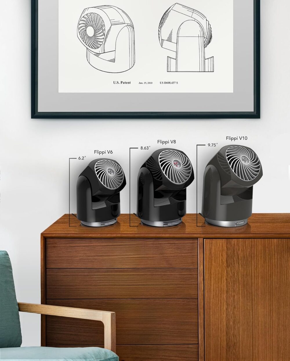 Vornado Ventilador de circulação de ar pessoal Flippi V6, Bl... - Image 7