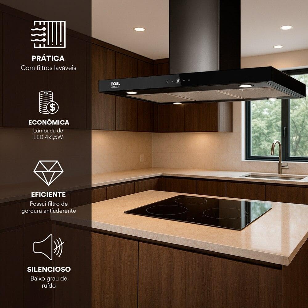 Coifa e Depurador de Ilha Eos 90cm Premium com Painel Digita... - Image 7