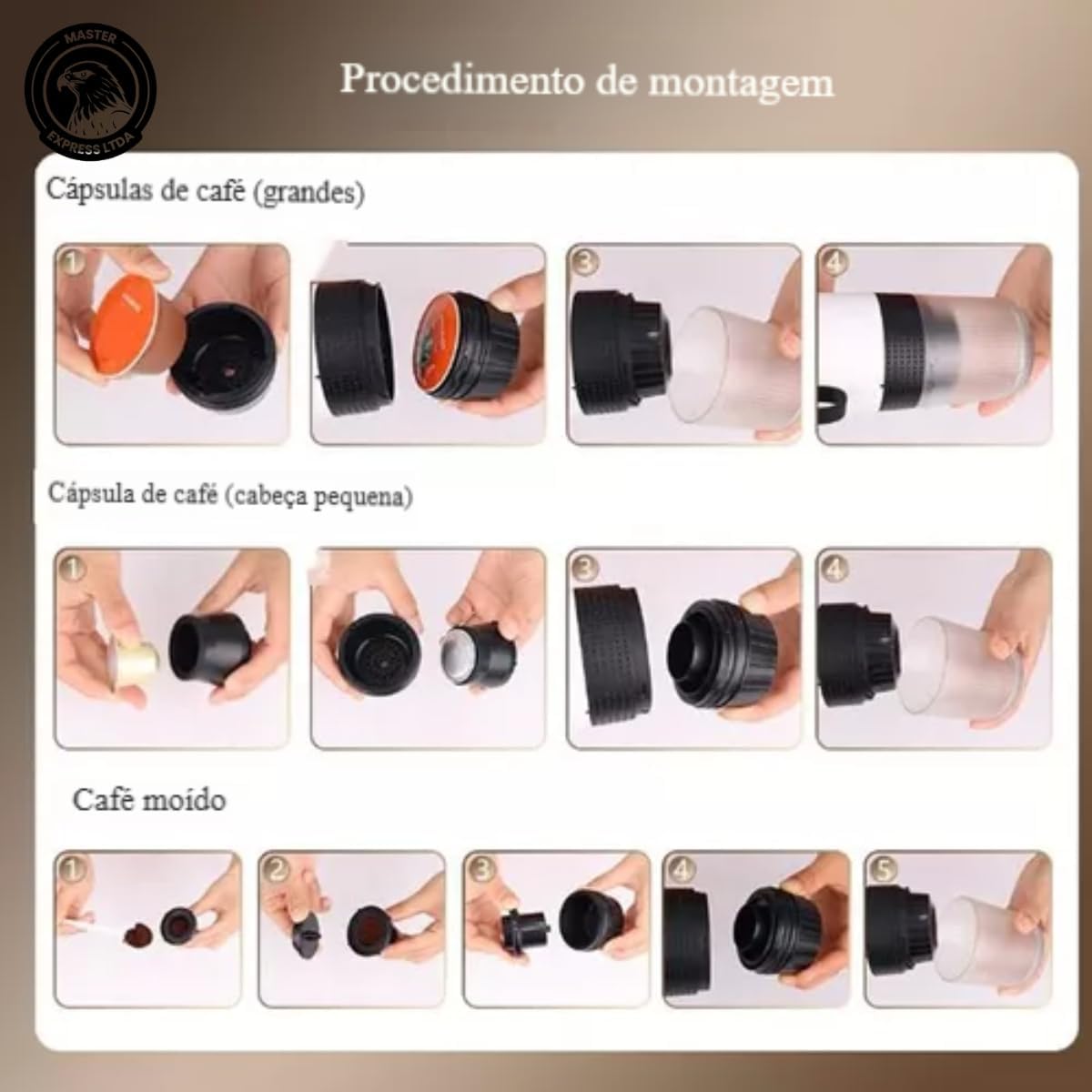 Máquina de Café Expresso Portátil 3 em 1, Preta - Image 9