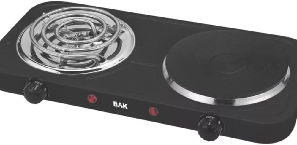 Fogareiro Elétrico 2 Bocas Indução Cooktop 2000W-127V (PRETO...