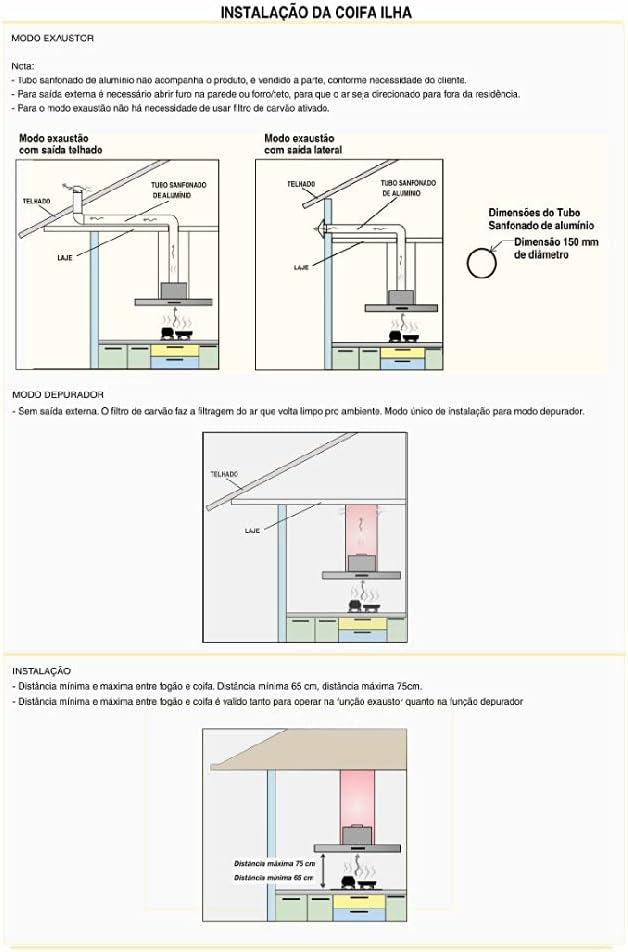 Coifa Ilha Nardelli Retangular 60cm Inox - Image 5