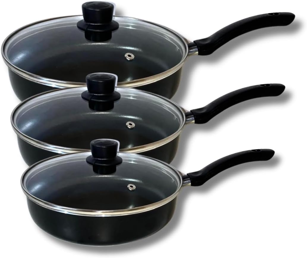 Conjunto Kit Frigideira Com Tampa Jogo 3 Peças Tam 18 20 22 ...