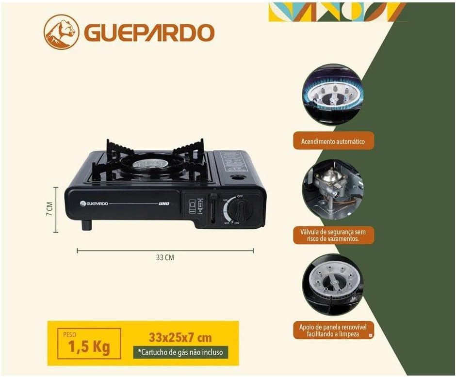 Guepardo, Fogareiro Horizontal Aço Esmaltado Regulador de Ch... - Image 2