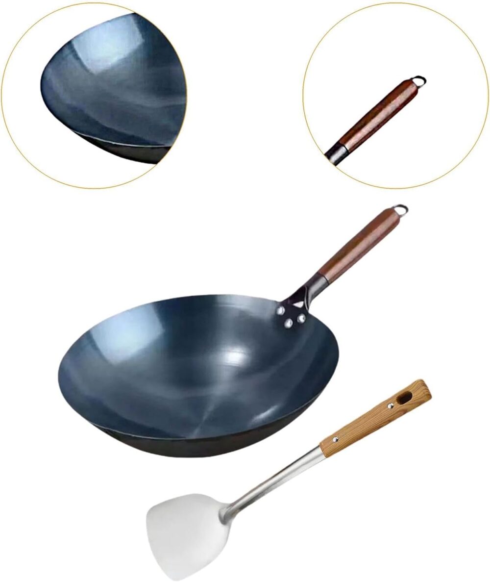 Generic Panela Wok Ferro Wok Gás Cozinhar Ferver Cozinhar Wo... - Image 5