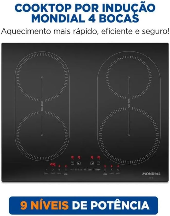Cooktop por Indução 4 bocas, Mondial, Preto, 7000W, 220V - C... - Image 2