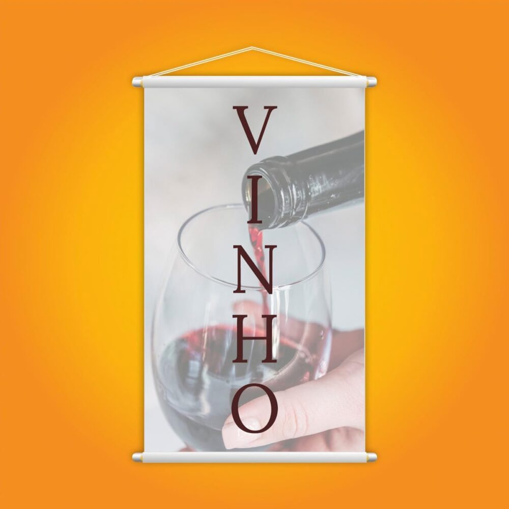 Banner Vinho Tinto Bebida Uva Taça de Vidro Lona Grande - Image 2