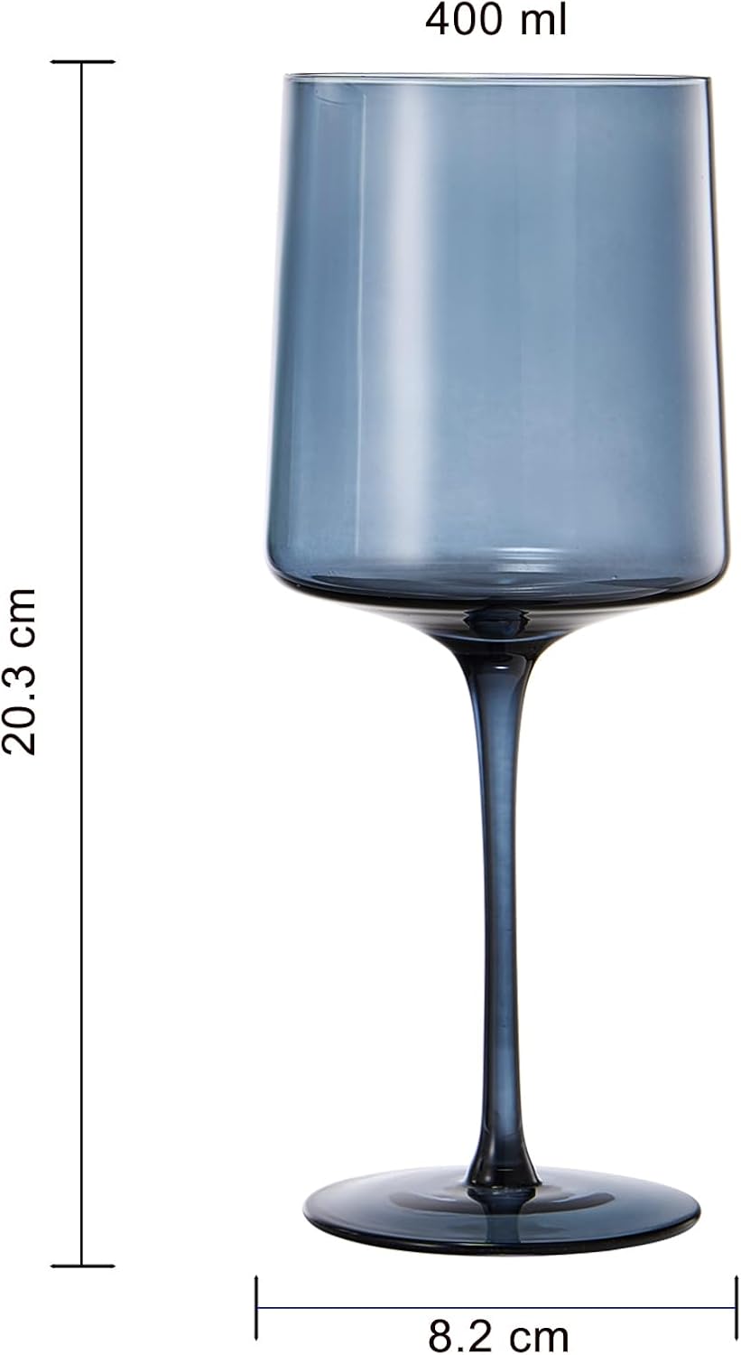 Conjunto de 4 taças de vinho de cristal quadrado colorido pa... - Image 3