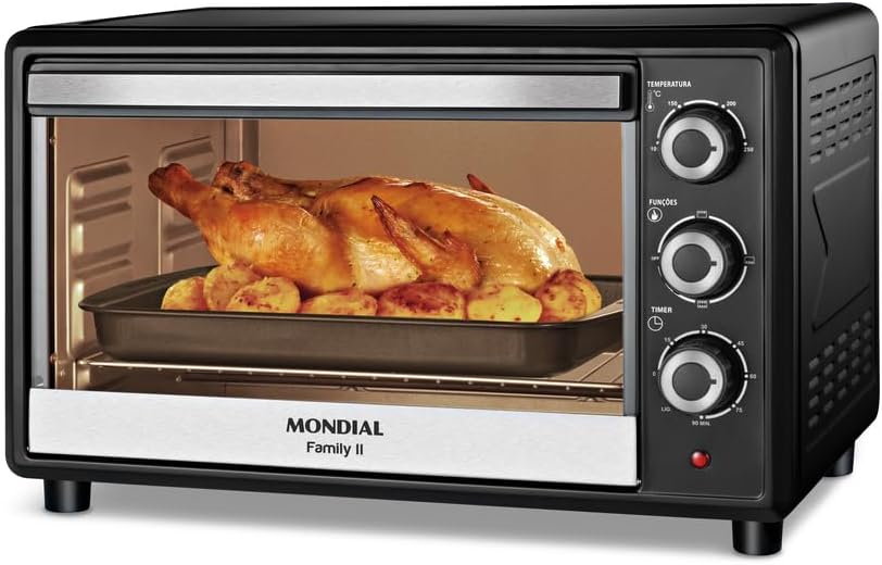 Forno Elétrico 42L Family II, Mondial, Preto/Inox, 1600W, 22...