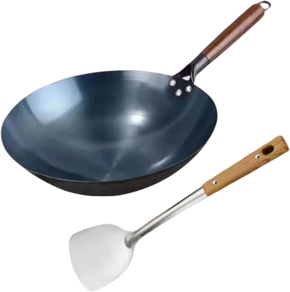 Generic Panela Wok Ferro Wok Gás Cozinhar Ferver Cozinhar Wo... - Image 2