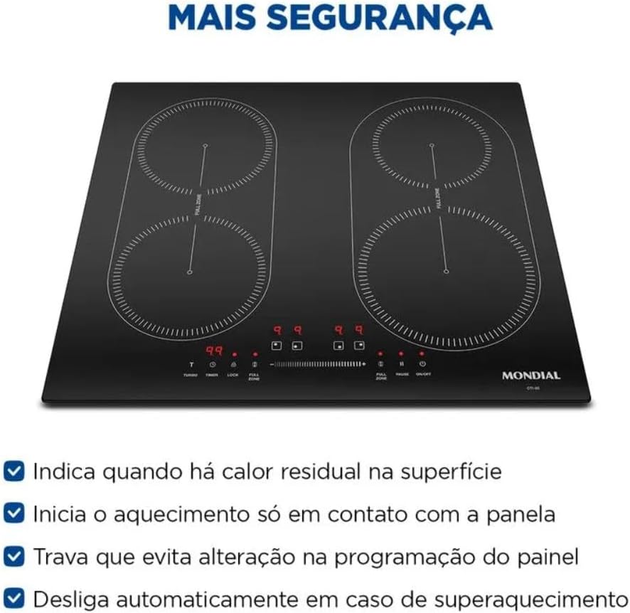 Cooktop por Indução 4 bocas, Mondial, Preto, 7000W, 220V - C... - Image 5
