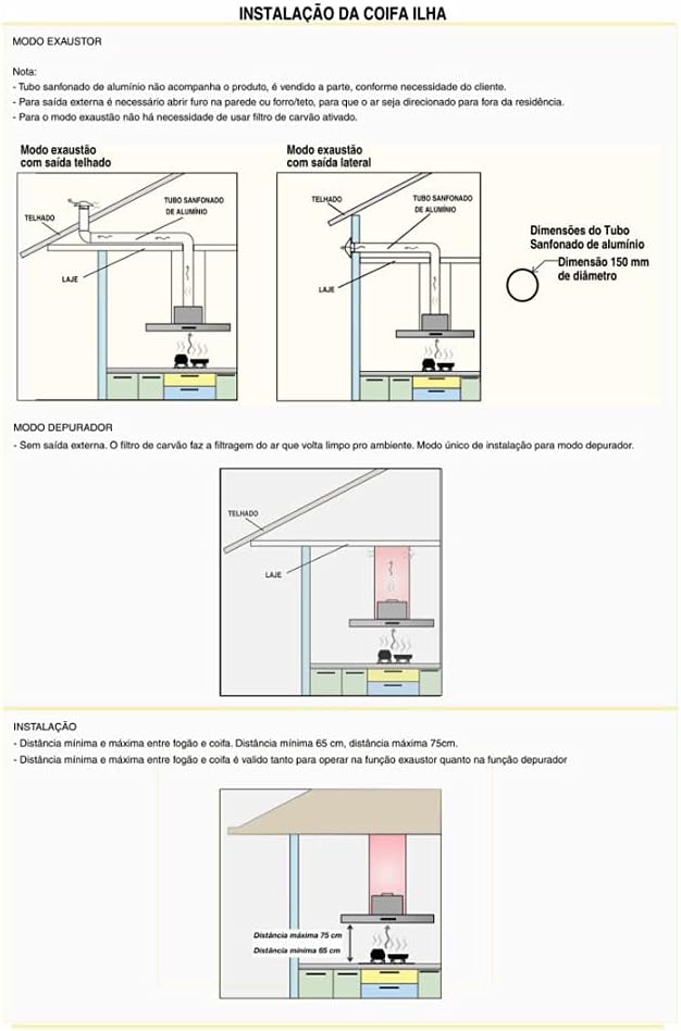 COIFA Fogatti ILHA RETANGULAR INOX 60 CM 220 V - Image 6