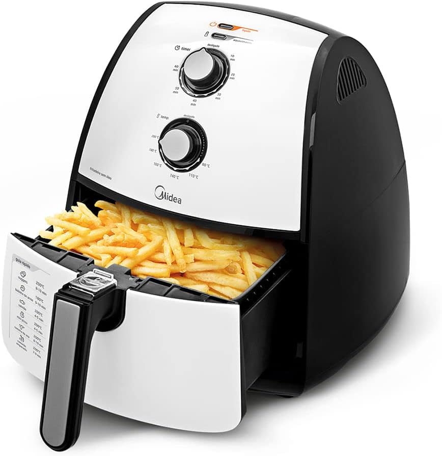 Midea - Fritadeira, Airfryer Sem Óleo, 220V, 4L, Preto e Bra... | É bom mesmo? Descubra antes de comprar - Image 4