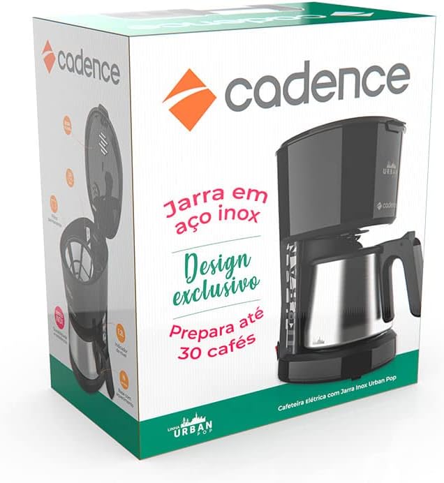Cafeteira Urban Pop Preto/Inox, 110V, Cadence - Image 6