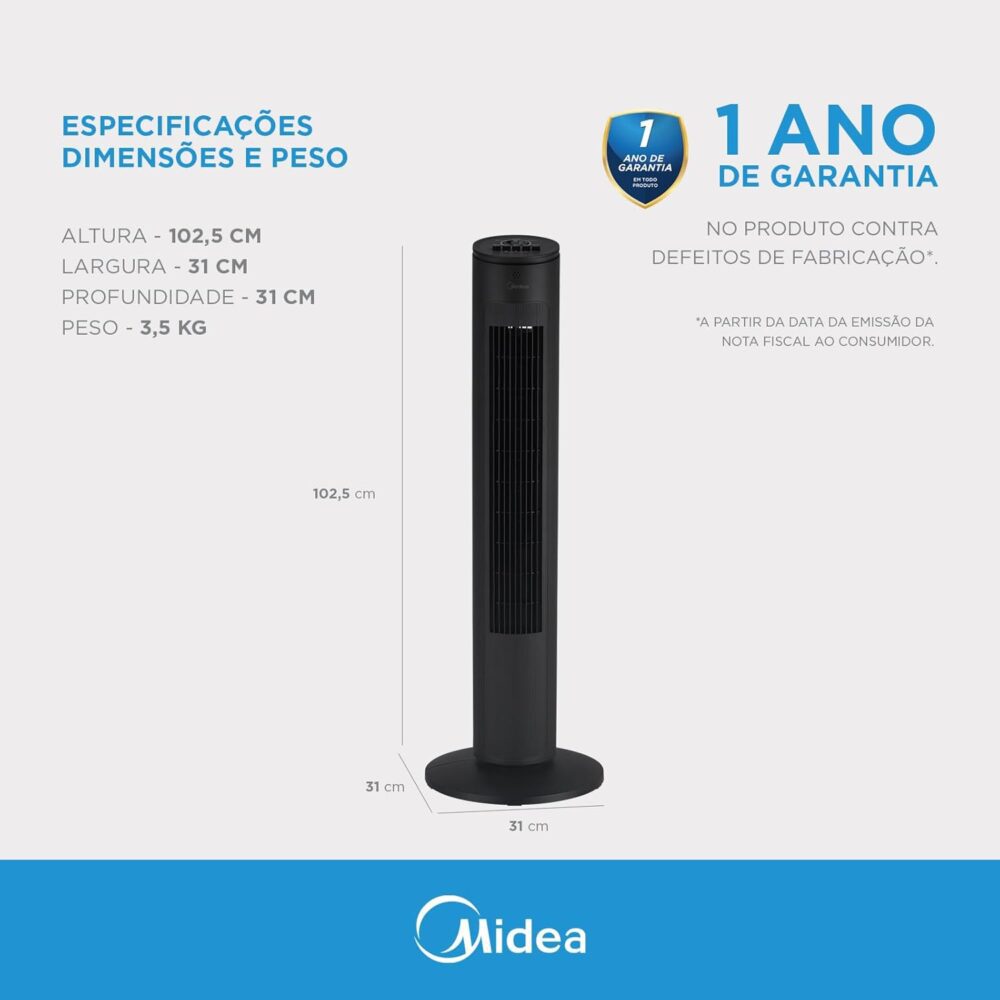 Ventilador De Torre Cor Preto Midea VTMP2 - 220v | É bom mesmo? Descubra antes de comprar - Image 6