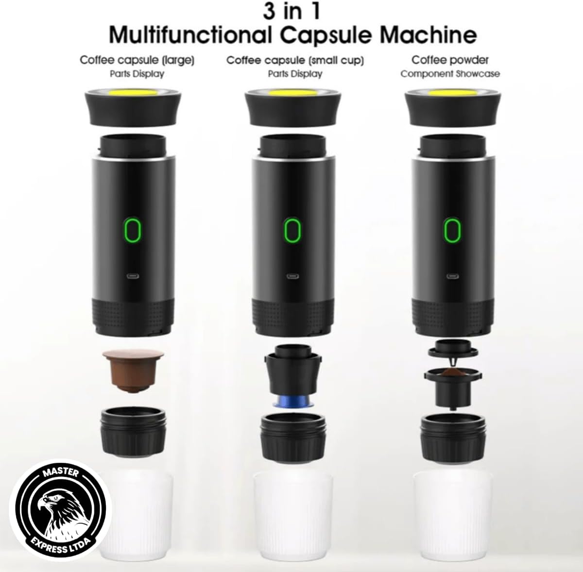 Máquina de Café Expresso Portátil 3 em 1, Preta - Image 7