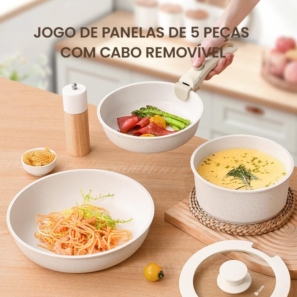 Conjunto de panelas domésticas Revestimento cerâmico Panela ... - Image 6