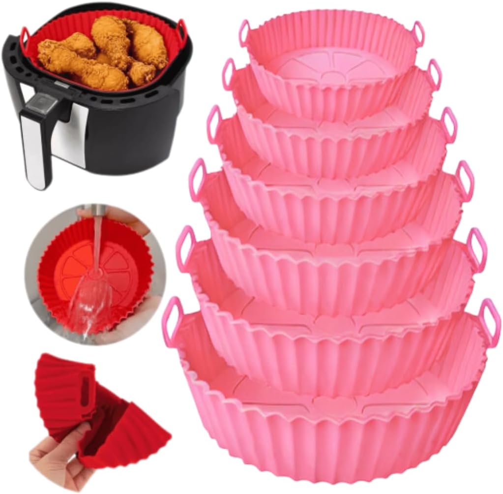 Kit 6 Formas de Silicone Reutilisáveis Redonda para Air Frye... | É bom mesmo? Descubra antes de comprar