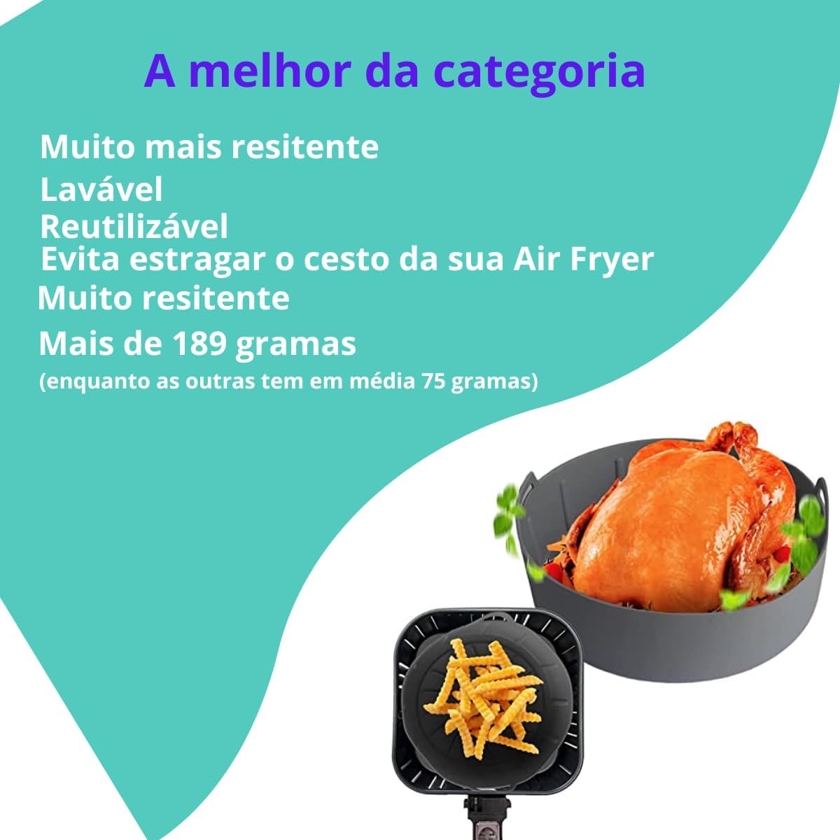 Forma de Silicone para Air Fryer Asadeira Elétrica Forno Mic... | É bom mesmo? Descubra antes de comprar - Image 2