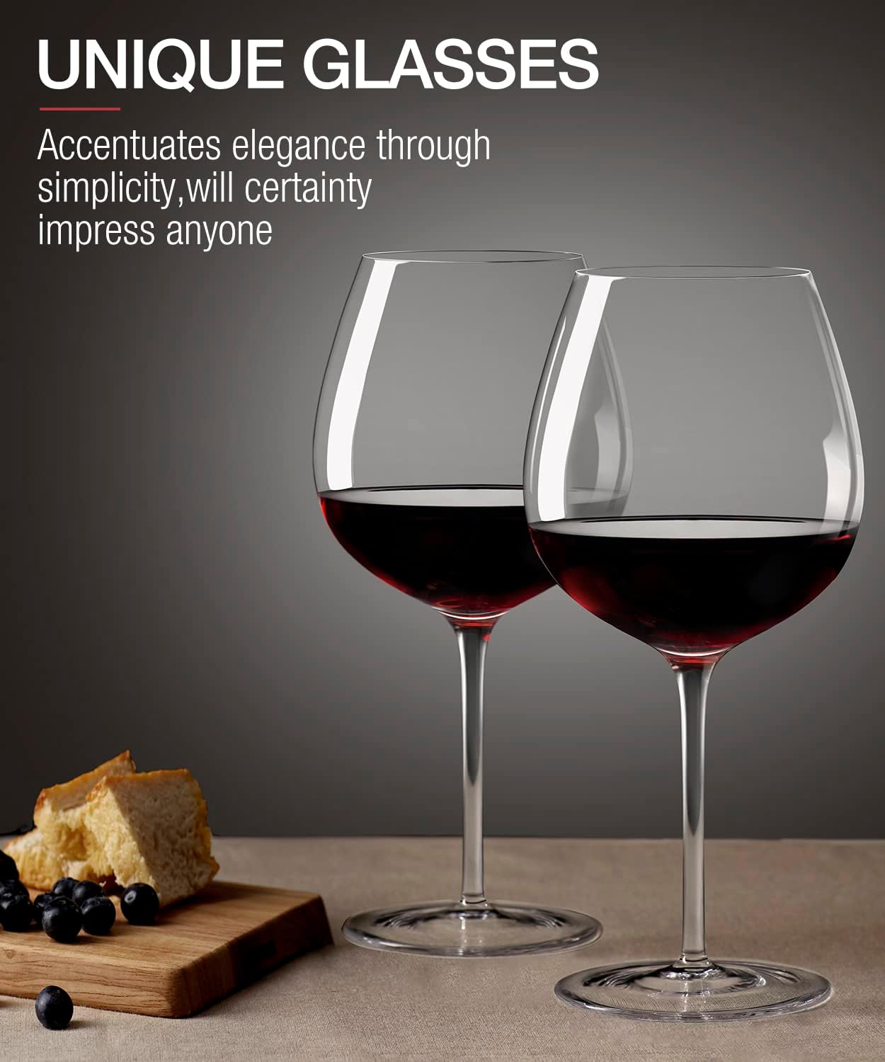 Conjunto de 4 taças de vinho tinto, grandes taças de vinho d... - Image 4
