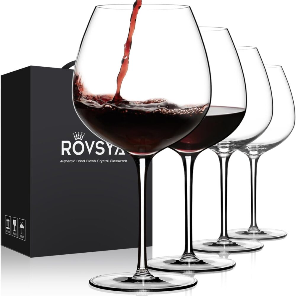 Conjunto de 4 taças de vinho tinto, grandes taças de vinho d...