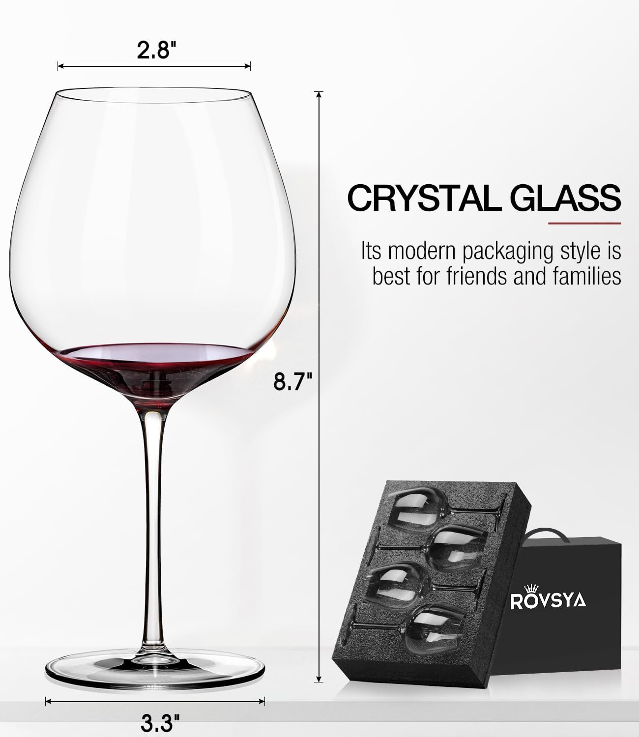 Conjunto de 4 taças de vinho tinto, grandes taças de vinho d... - Image 6