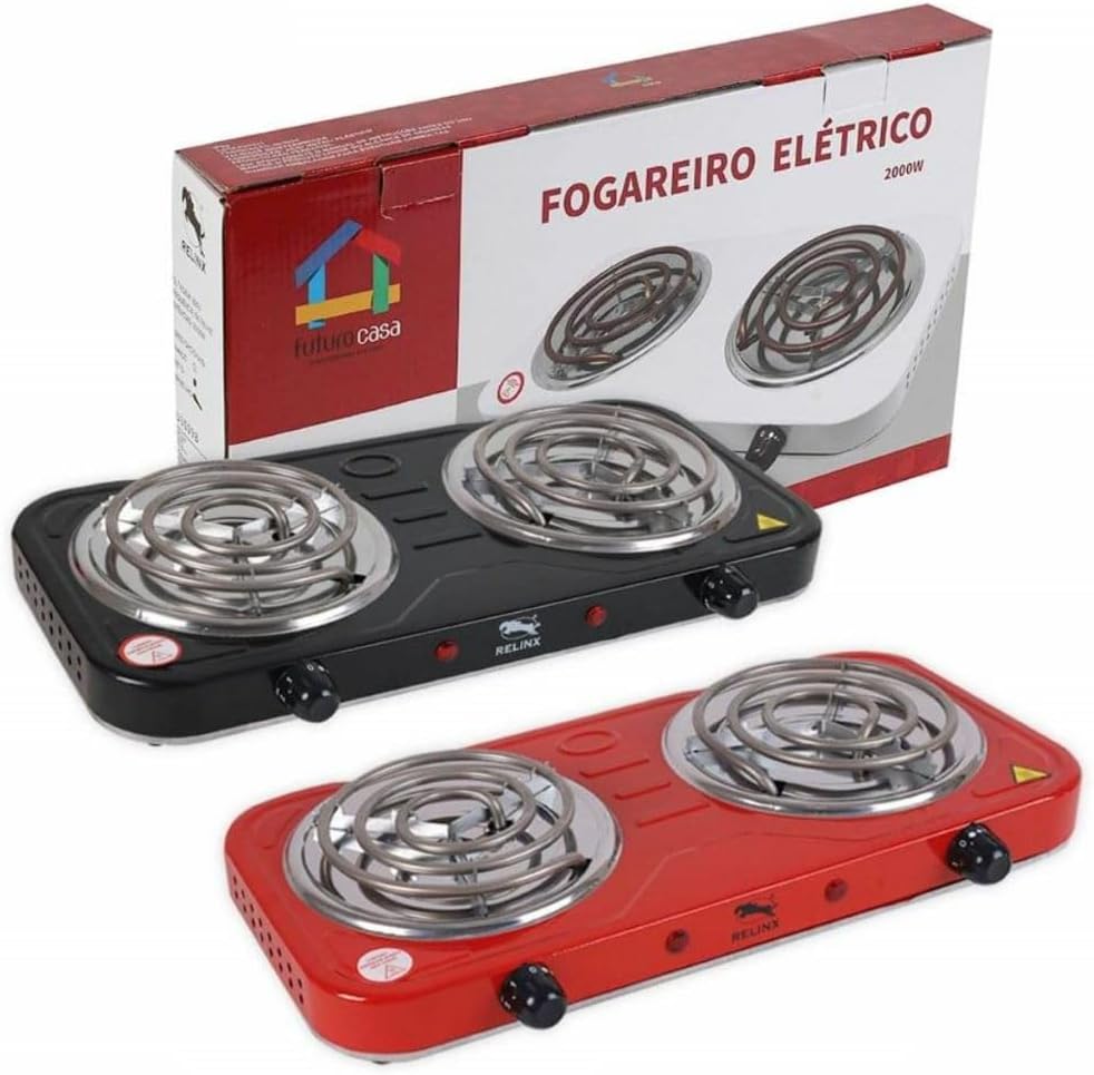 Fogareiro Fogão Elétrico Cooktop Camping 2000 Watts 2 Bocas ...