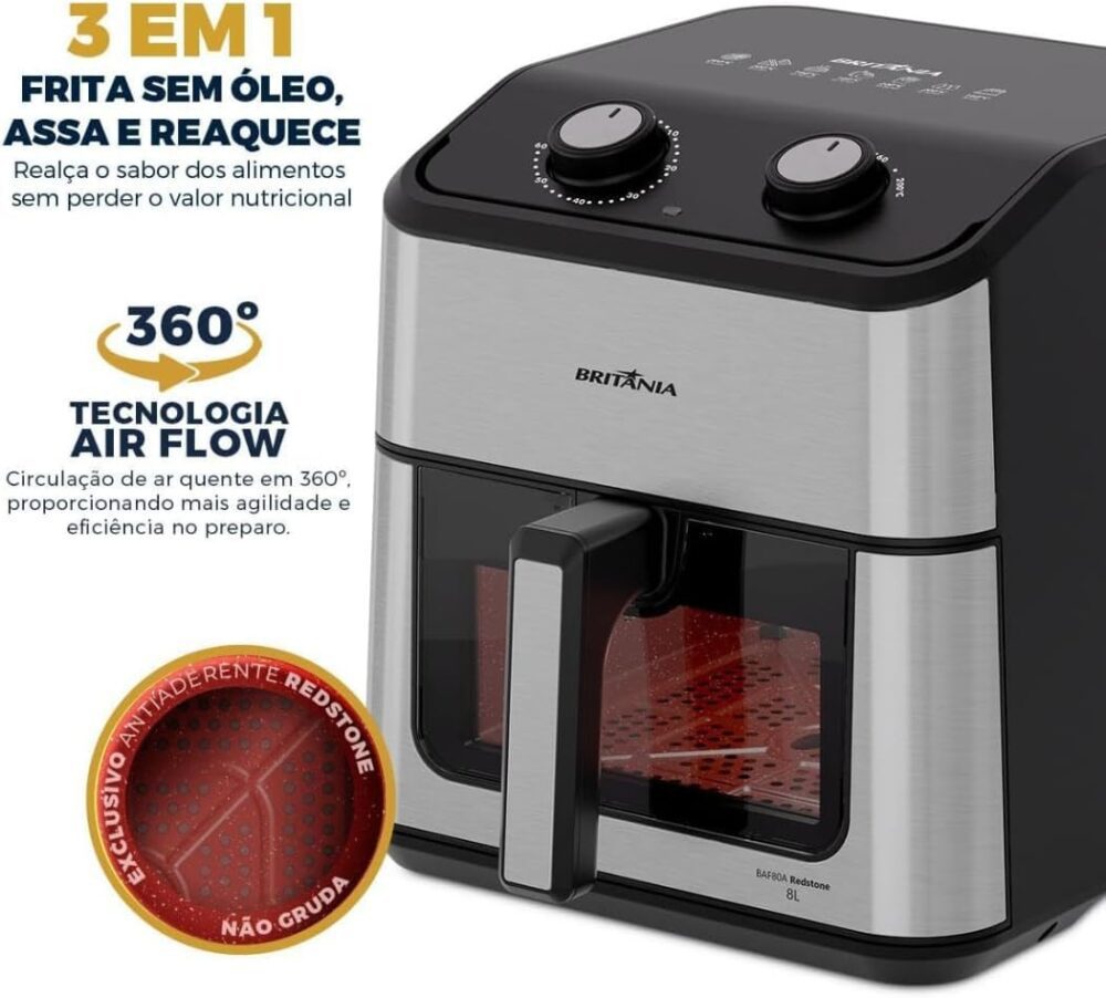 Air Fryer Grande 8 Litros Forno Antiaderente 127v Fritadeira... | É bom mesmo? Descubra antes de comprar - Image 2