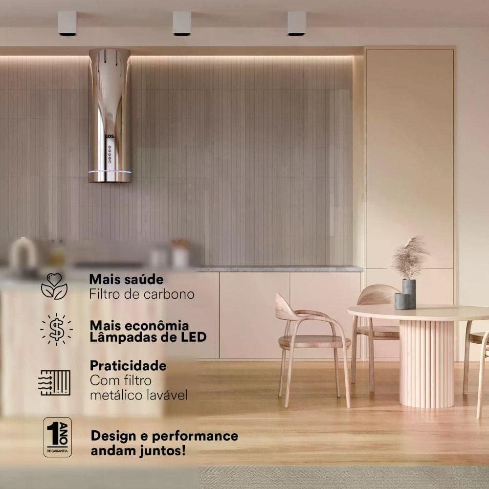 Coifa e Depurador de Ilha Eos 35cm Redonda Eco40ir Inox 110v - Image 2