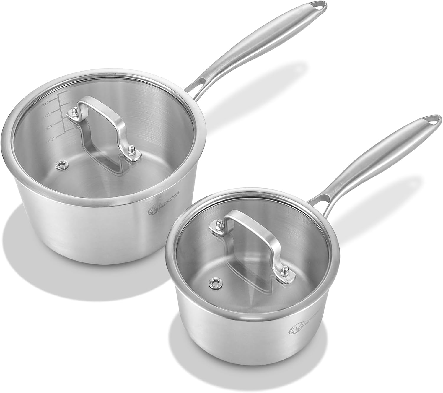 LOLYKITCH Conjunto de panelas de aço inoxidável Tri-Ply para...