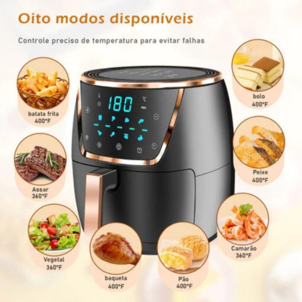 Fritadeira Air Fryer 3.8L 6,5L 8L Litros Sem Óleo Painel Dig... | É bom mesmo? Descubra antes de comprar - Image 5
