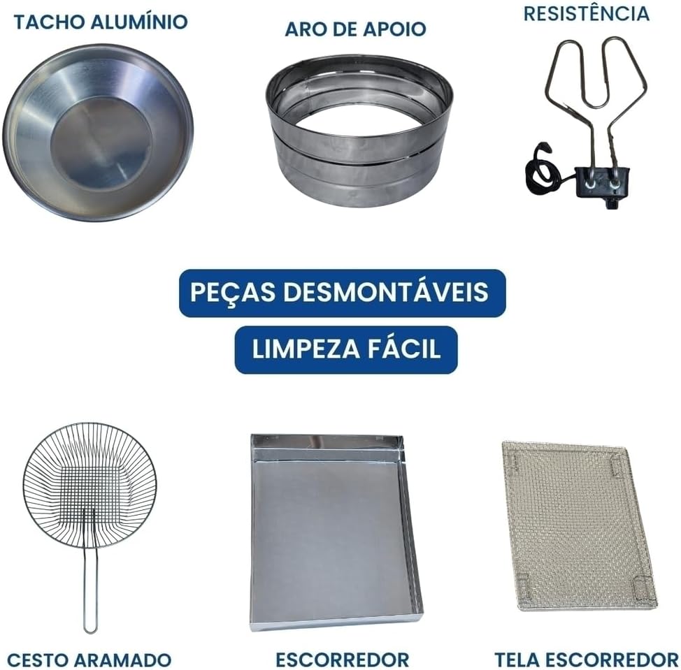 Kit Fritadeira Elétrica Industrial Tacho Redondo Esmaltado 1... | É bom mesmo? Descubra antes de comprar - Image 3