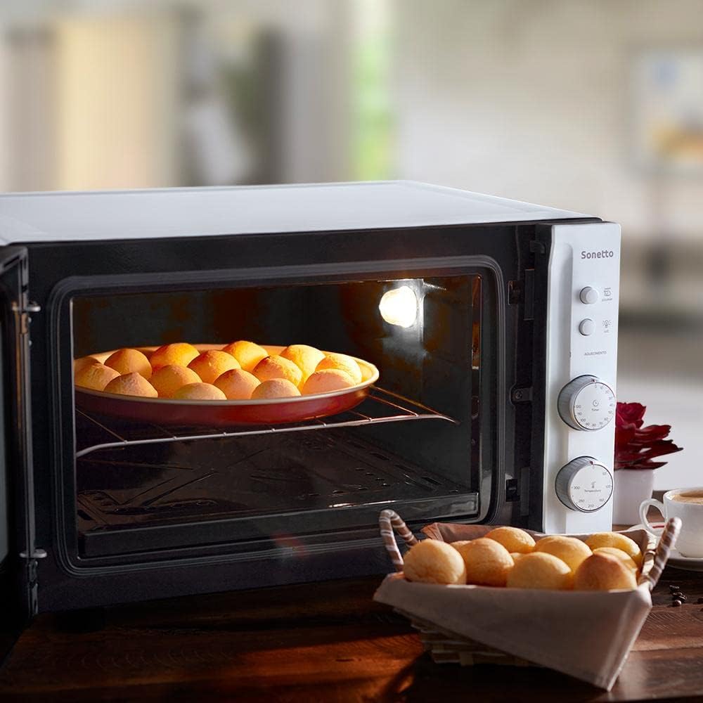 Forno de bancada elétrico com grill 44 litros Sonetto Branco... - Image 2