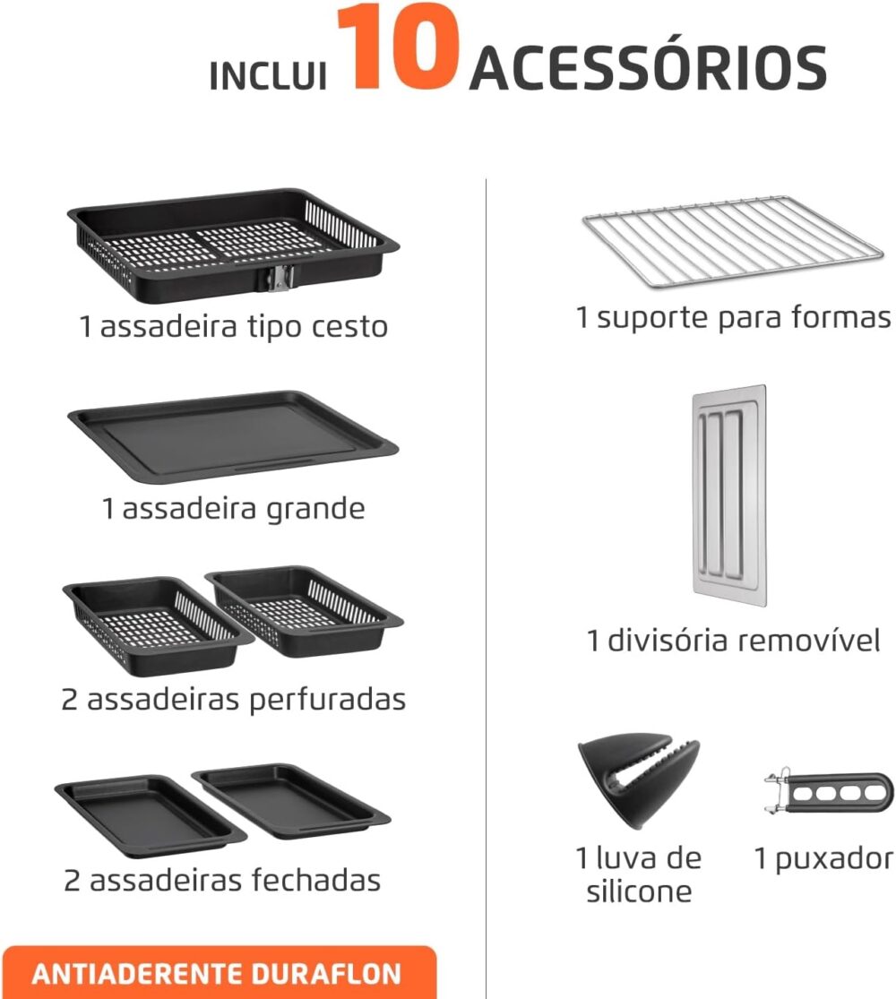 Air Fryer Forno 25L French Door, Mondial, Preto/Inox, 2000W,... | É bom mesmo? Descubra antes de comprar - Image 5