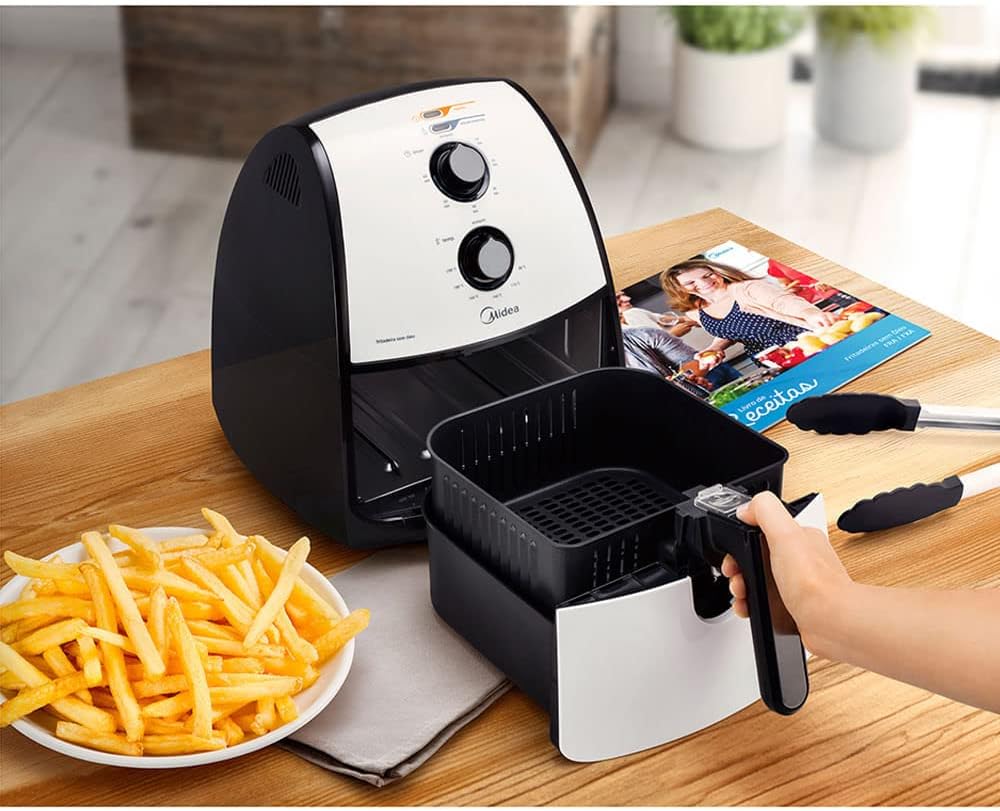 Midea - Fritadeira, Airfryer Sem Óleo, 220V, 4L, Preto e Bra... | É bom mesmo? Descubra antes de comprar - Image 5