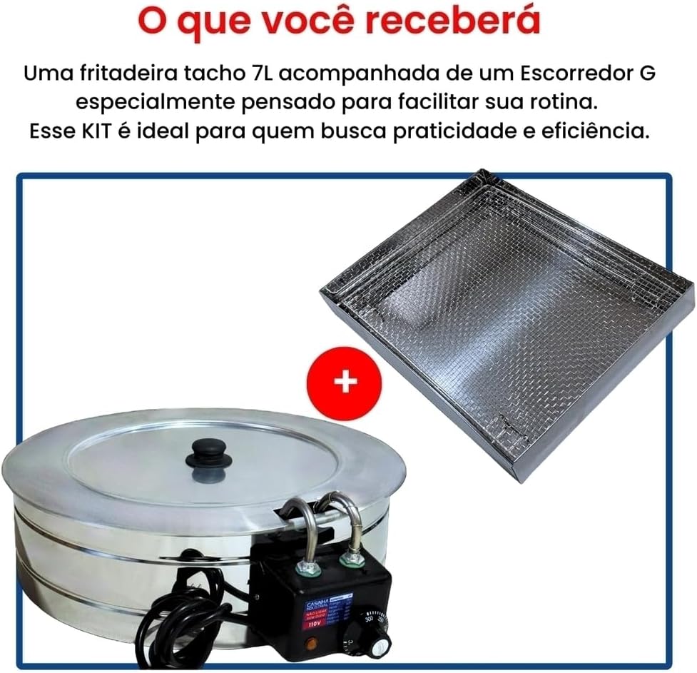 Kit Fritadeira Elétrica Industrial Tacho Redondo Esmaltado 1... | É bom mesmo? Descubra antes de comprar - Image 7