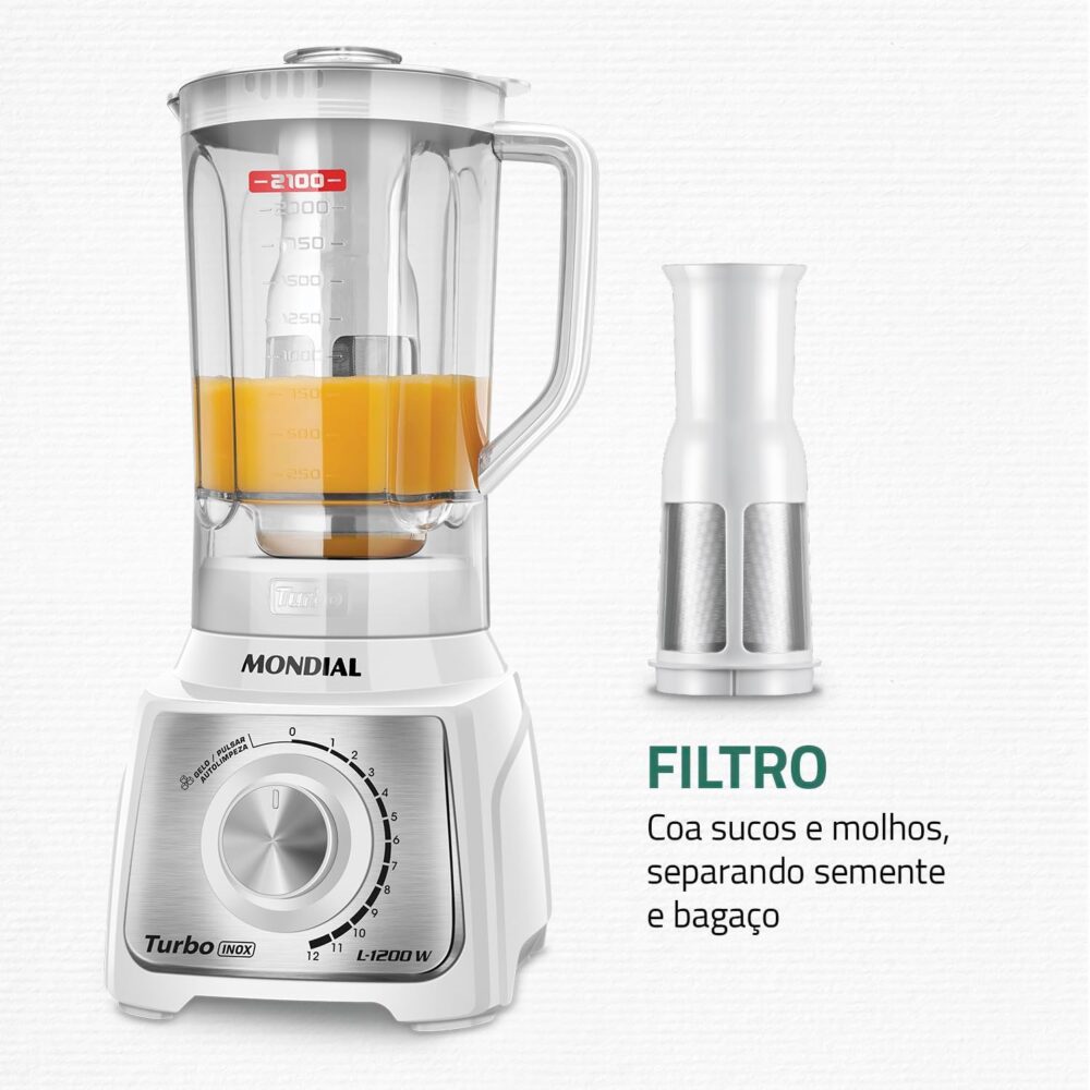 Liquidificador Turbo, Mondial, Branco/Inox, 1200W, 220V - L-... | É bom mesmo? Descubra antes de comprar - Image 4