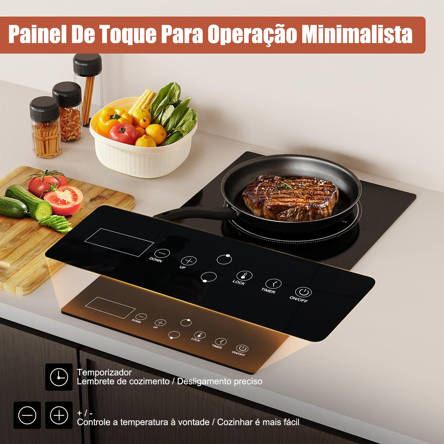 Zenkon Cooktop Indução 2 Bocas, Fogão Indução Touch Screen 2... - Image 3