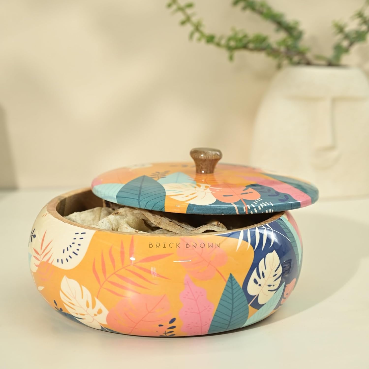 Brick Brown Caçarola tropical de madeira maciça feita à mão ... - Image 4