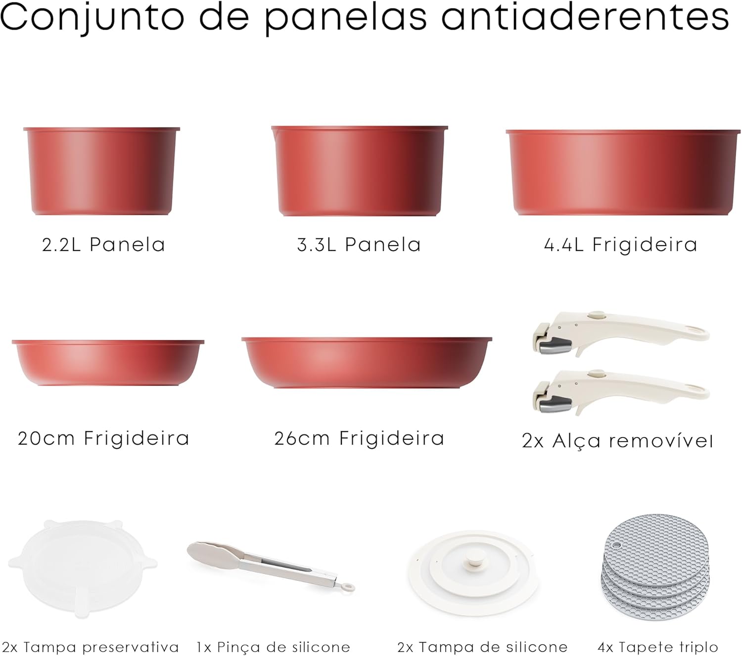 Jogo De Panelas 15 Peças, Conjunto De Panelas Antiaderentes ... - Image 2