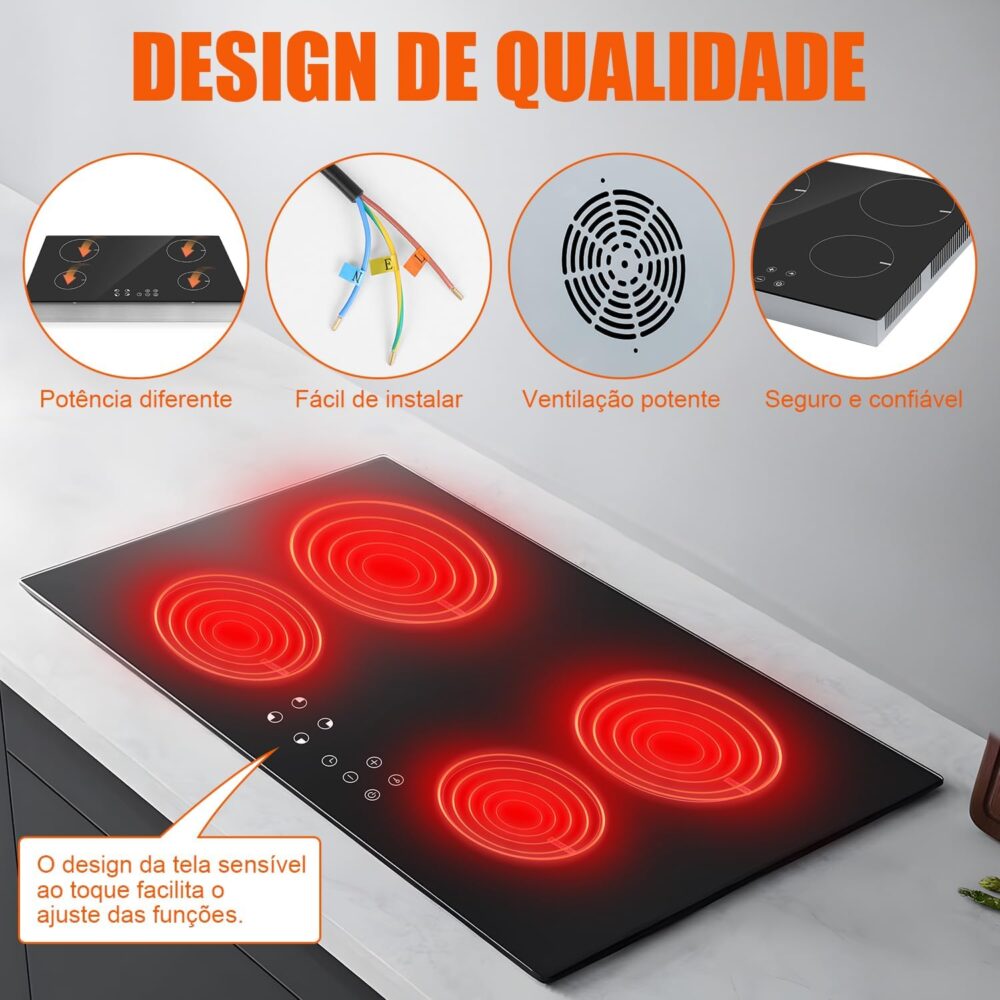 Latdya 220V Cooktop por Indução 4 Bocas com Trava de Seguran... - Image 3